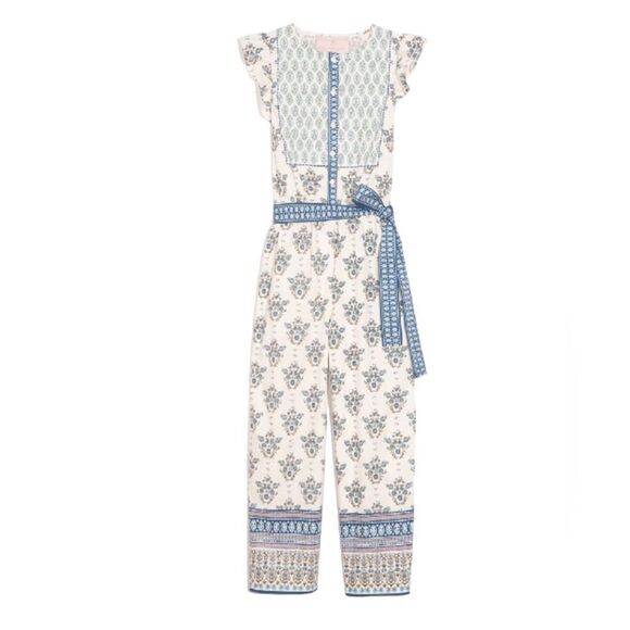 Gal Meets Glam Collection Eden Jumpsuit Women’s Blue Combo Sleeveless Size 16 - Picture 2 of 11